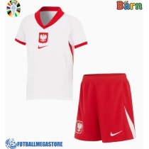 Fotballdrakt Barn Polen Hjemmedraktsett EM 2024 Kortermet (+ Korte bukser)